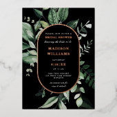 Chic Moody Botanical Lijst Vrijgezellenfeest REAL Folie Uitnodiging (Voorkant)