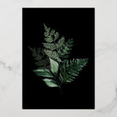 Chic Moody Botanical Lijst Wedding REAL Folie Uitnodiging (Achterkant)