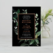 Chic Moody Botanical Lijst Wedding REAL Folie Uitnodiging (Staand Voorkant)