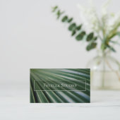 Chic Moody Elegant Palm Leaf Luxury Feminine Photo Visitekaartje (Staand voorkant)