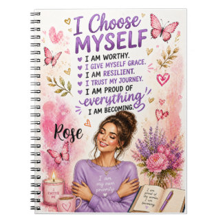 Chic mooi meisje bloemrijke inspirerende zelfliefd notitieboek