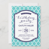 Chic Moroccan Birthday Party Invitation Kaart (Voorkant)