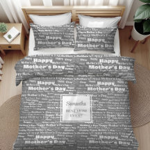 Chic Mother’s Day Gift Pastel Typography Duvet