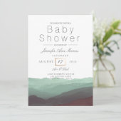 Chic Mountain Waterverf | Pastel Baby shower Kaart (Staand voorkant)