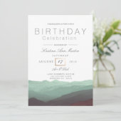 Chic Mountain Waterverf | Verjaardag viering Kaart (Staand voorkant)