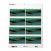 Chic Mountian Waterverf | Blauw & Groen | Aangepas Etiket (Full Sheet)