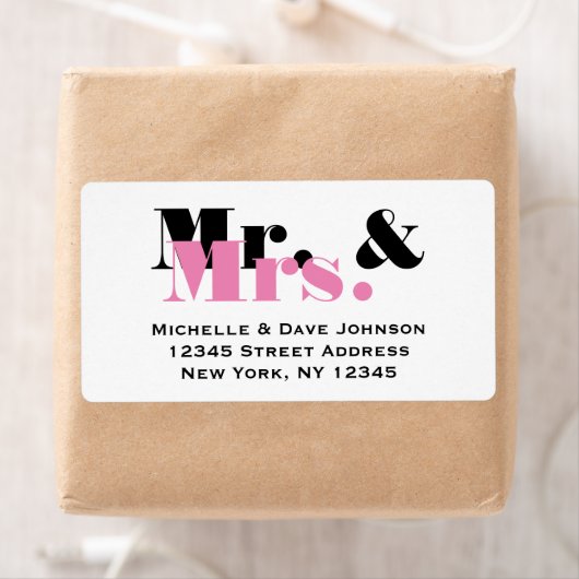 Chic Mr and Mrs address labels for married koppel (Insitu)