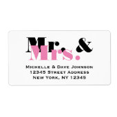 Chic Mr and Mrs address labels for married koppel (Voorkant)