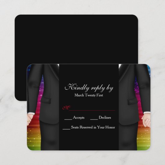 Chic Mr. en de heer Tuxedo Couple RSVP Card Kaart (Voorkant / Achterkant)