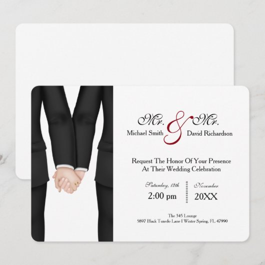 Chic Mr. en de heer Tuxedo Couple Wedding Celebrat Kaart (Voorkant / Achterkant)