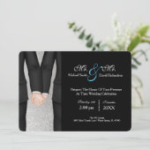 Chic Mr. en de heer Tuxedo Couple Wedding Celebrat Kaart (Staand voorkant)