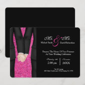 Chic Mr. en de heer Tuxedo Couple Wedding Celebrat Kaart (Voorkant / Achterkant)