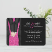 Chic Mr. en de heer Tuxedo Couple Wedding Celebrat Kaart (Staand voorkant)