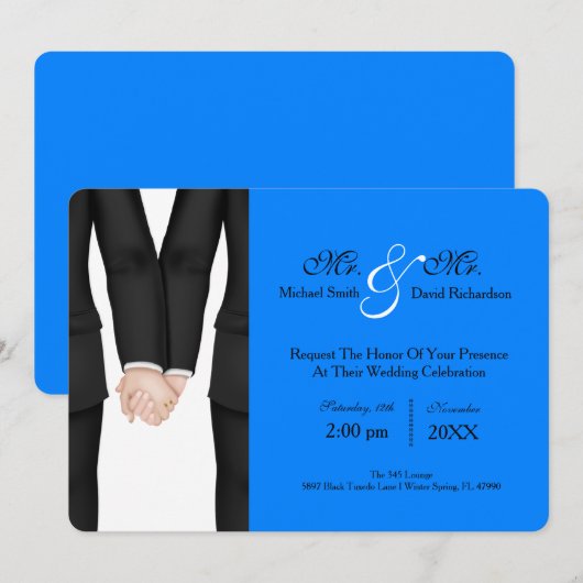 Chic Mr. en de heer Tuxedo Couple Wedding Celebrat Kaart (Voorkant / Achterkant)