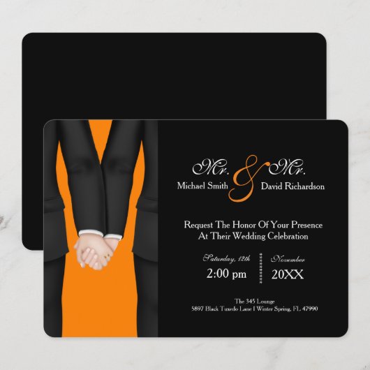 Chic Mr. en de heer Tuxedo Couple Wedding Celebrat Kaart (Voorkant / Achterkant)