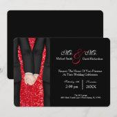 Chic Mr. en de heer Tuxedo Couple Wedding Celebrat Kaart (Voorkant / Achterkant)