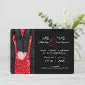 Chic Mr. en de heer Tuxedo Couple Wedding Celebrat Kaart (Staand voorkant)