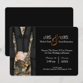 Chic Mr. en de heer Tuxedo Couple Wedding Celebrat Kaart (Voorkant / Achterkant)