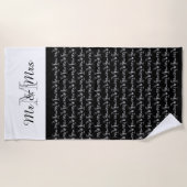 CHIC MR. EN MEVROUW BEACH TOWEL MET MONOGRAM STRANDLAKEN (Voorkant)