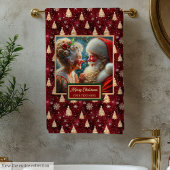 Chic Mr en Mrs Claus Red Gold Badhanddoek Bad Handdoek