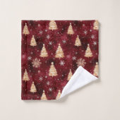 Chic Mr en Mrs Claus Red Gold Badhanddoek Bad Handdoek (Wasdoekje)