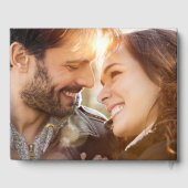 Chic Mr. Mrs. Photo Dusty Blue Wedding Silver Gastenboek (Achterkant)