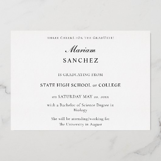 Chic Multi 2 Foto Afstudeer Folie Aankondiging (Achterkant)