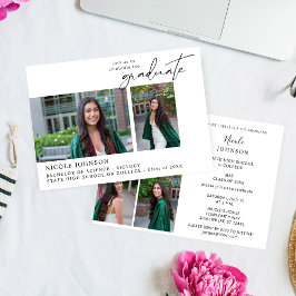 Chic Multi 5 Foto Graduation Party Kaart