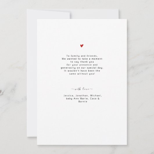 Chic Multi Photo Collage Baby shower dank u (Achterkant)