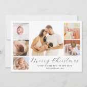 Chic Multi Photo Collage Year In Review Christmas Feestdagenkaart (Voorkant)