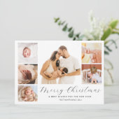 Chic Multi Photo Collage Year In Review Christmas Feestdagenkaart (Staand voorkant)