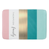 Chic Multicolored goudstrips, aangepaste familie Badmat (Voorkant)