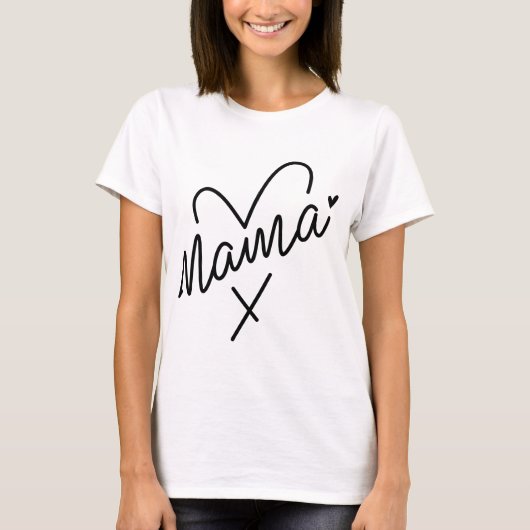 Chic Mumma Zwart & Wit Minimalistische Moederdag T-shirt (Voorkant)