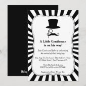 Chic Mustache Gentleman doucheuitnodiging voor bab Kaart (Voorkant / Achterkant)