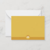 Chic Mustard Yellow Geometric Modern Monogram Notitiekaartje (Achterkant)