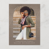 Chic Muted Geometric Print Afstuderen Aankondigingskaart (Voorkant)