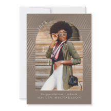 Chic Muted Geometric Print Photo Afstuderen