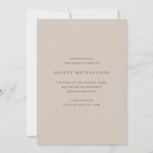 Chic Muted Geometric Print Photo Afstuderen Kaart (Achterkant)