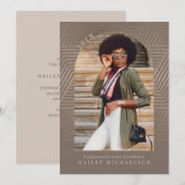 Chic Muted Geometric Print Photo Afstuderen Kaart (Voorkant / Achterkant)