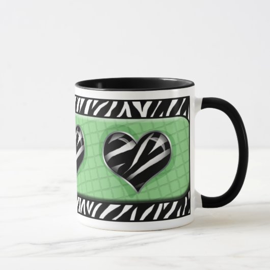 Chic My Heart Green Zebra Print Mok (Rechts)