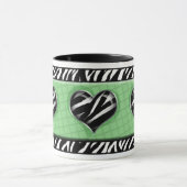 Chic My Heart Green Zebra Print Mok (Midden)