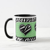 Chic My Heart Green Zebra Print Mok (Links)