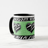 Chic My Heart Green Zebra Print Mok (Voorkant links)