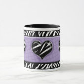 Chic My Heart Paarse Zebra Print Mok (Midden)