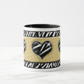 Chic My Heart Yellow Zebra Print Mok (Midden)