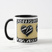Chic My Heart Yellow Zebra Print Mok (Links)