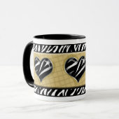 Chic My Heart Yellow Zebra Print Mok (Voorkant links)