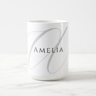 Chic naam monogram initiaal letter kalligrafie  koffiemok