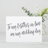 Chic "naar mijn zwager op mijn trouwdag" (Staand voorkant)