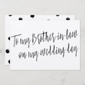 Chic "naar mijn zwager op mijn trouwdag" (Voorkant / Achterkant)